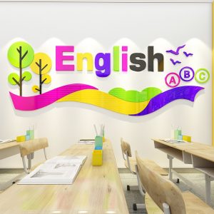 [2m*0.8m]Tranh Mica English Trang Trí Góc Tiếng Anh